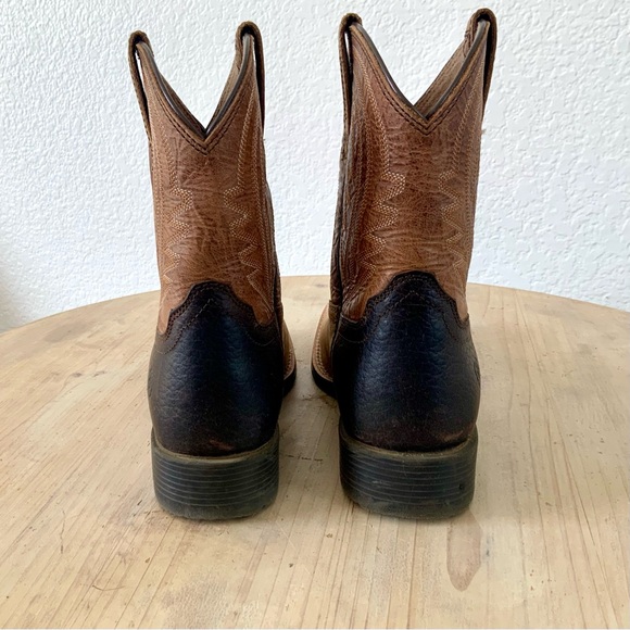 Ariat Square Toe, Leather, Western Boots, Little Boys Size 2.5 - Picture 4 of 10
